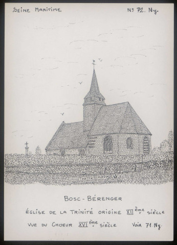 Bosc-Bérenger (Seine-Maritime) : église de la Trinité, vue du choeur - (Reproduction interdite sans autorisation - © Claude Piette)