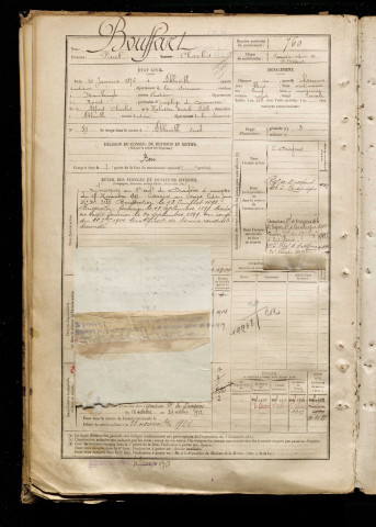 Bouffart, Paul Charles, né le 10 janvier 1876 à Abbeville (Somme), classe 1896, matricule n° 760, Bureau de recrutement d'Abbeville