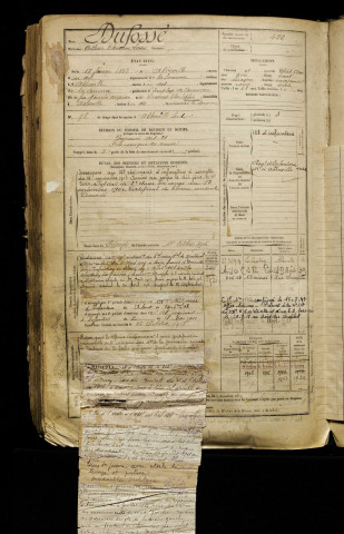 Dufossé, Arthur Théodore Louis, né le 18 février 1882 à Abbeville (Somme), classe 1902, matricule n° 422, Bureau de recrutement d'Abbeville