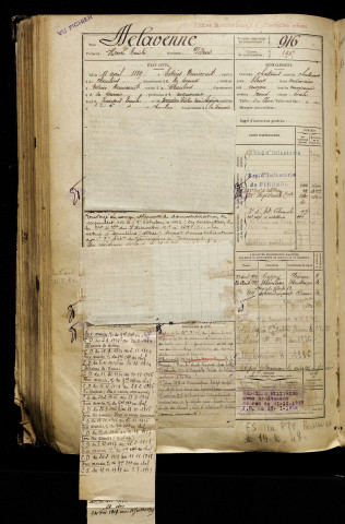 Delavenne, Henri Emile, né le 18 avril 1889 à Estrées-Deniécourt (Somme), classe 1909, matricule n° 916, Bureau de recrutement de Péronne