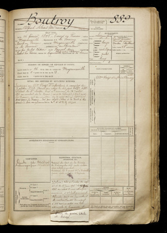 Boutroy, Alfred Alexis César, né le 14 février 1892 à Tours-en-Vimeu (Somme), classe 1912, matricule n° 889, Bureau de recrutement d'Abbeville