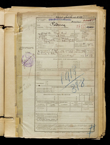 Piédecoq, Georges Gaston Louis, né le 27 avril 1898 à Airaines (Somme), classe 1918, matricule n° 378, Bureau de recrutement d'Amiens
