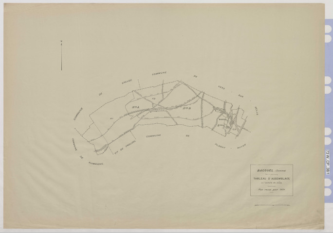Plan du cadastre rénové - Bacouel : tableau d'assemblage (TA)