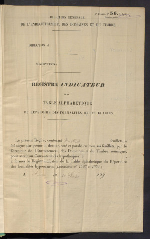 Registre indicateur, de Combault à Ducay, registre n° 2 (Péronne)