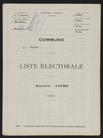 Liste électorale : Rollot