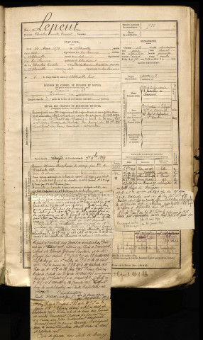Lepeut, Charles Camile Ernest, né le 22 mai 1875 à Abbeville (Somme), classe 1895, matricule n° 731, Bureau de recrutement d'Abbeville