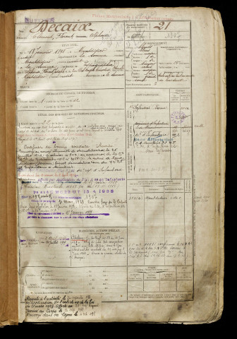 Decaix, Clément Florent Alphonse, né le 18 janvier 1891 à Montdidier (Somme), classe 1911, matricule n° 21, Bureau de recrutement de Péronne