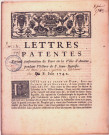 Lettres patentes portant confirmation de Foire en la ville d'Amiens pendant l'Octave de S. Jean-Bapiste