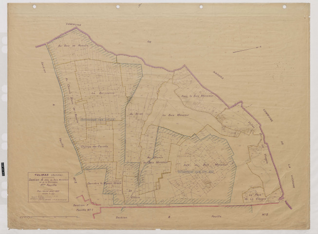 Plan du cadastre rénové - Talmas : section A1