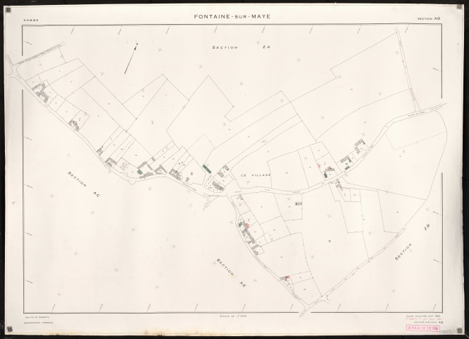 Plan du cadastre rénové - Fontaine-sur-Maye : section AB