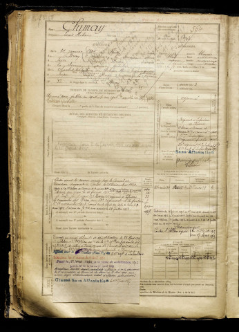Chimay, Louis Hilaire, né le 14 janvier 1884 à Frise (Somme), classe 1904, matricule n° 564, Bureau de recrutement de Péronne