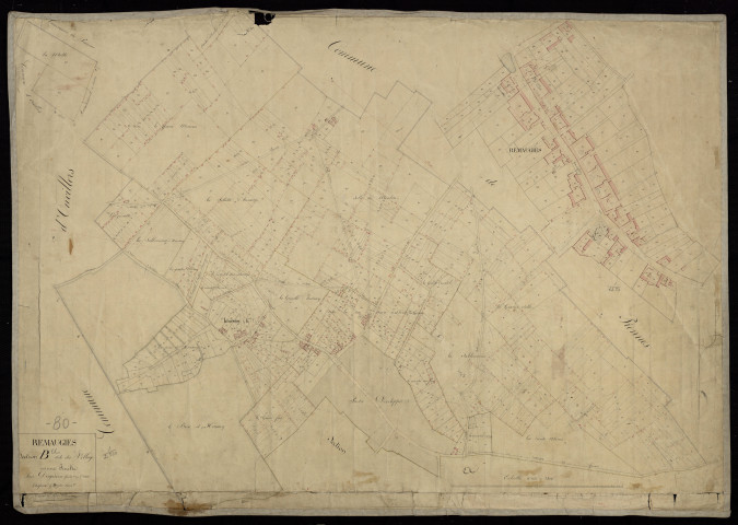 Plan du cadastre napoléonien - Remaugies : Village (Le), B