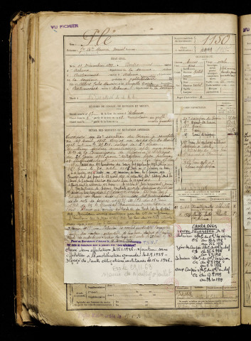 Plé, Jean Baptiste Maurice Daniel, né le 11 décembre 1899 à Bertrancourt (Somme), classe 1919, matricule n° 1150, Bureau de recrutement d'Abbeville