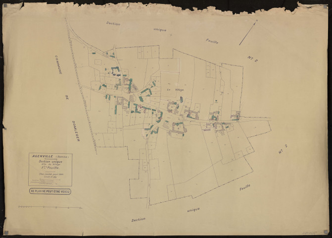 Plan du cadastre rénové - Agenville : section unique 1