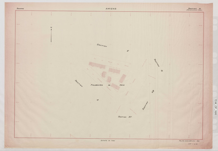 Plan du cadastre rénové - Amiens (Faubourg de Hem) : section XI