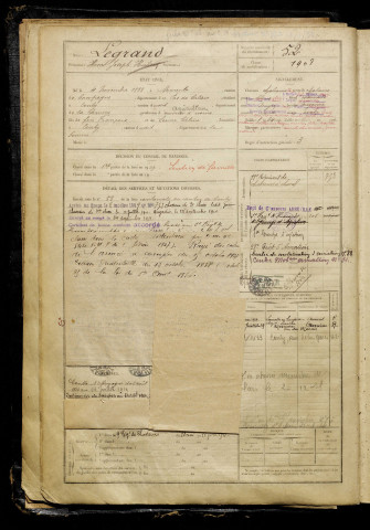 Legrand, Henri Joseph Hubert, né le 04 novembre 1888 à Marenla (Pas-de-Calais), classe 1908, matricule n° 52, Bureau de recrutement d'Amiens