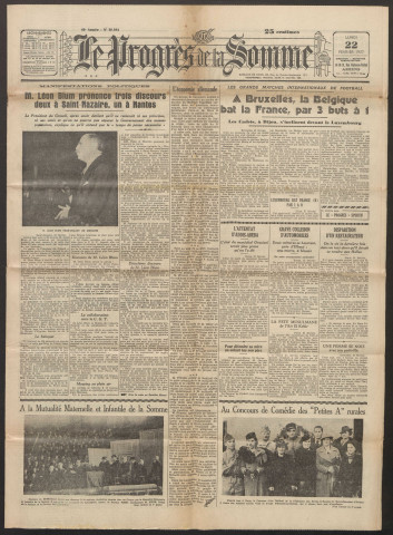 Le Progrès de la Somme, numéro 20984, 22 février 1937