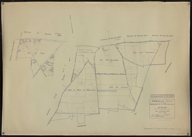 Plan du cadastre rénové - Aigneville : section C2