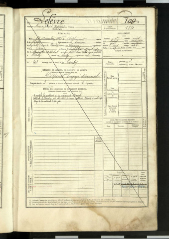 Lefèvre, Marie Joseph Adéodat Célestin, né le 24 décembre 1861 à Béthencourt-sur-Somme (Somme, France), classe 1881, matricule n° 109, Bureau de recrutement d'Amiens