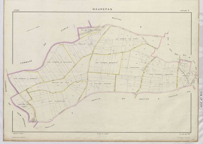 Plan du cadastre rénové - Maurepas : section T