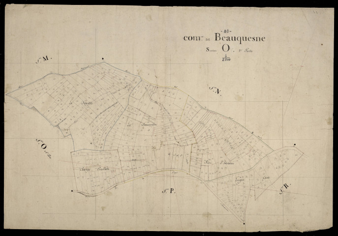 Plan du cadastre napoléonien - Beauquesne : O2