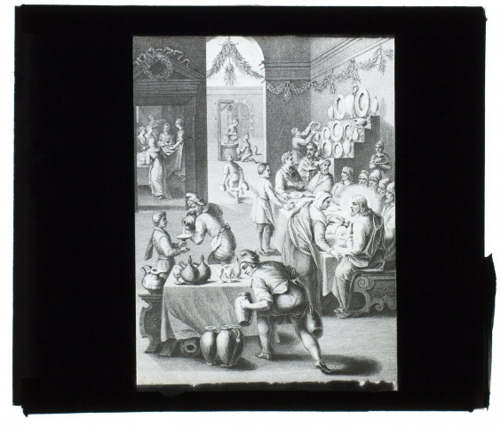 Evangile - les noces de Cana - gravure de Metzmacher