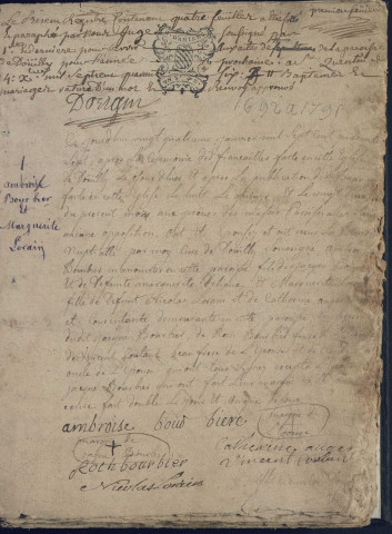 Douilly : naissances, mariages (1747-1791)