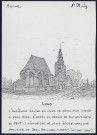 Long : ancienne église en cours de démolition à partir d'un dessin de Duthoit - (Reproduction interdite sans autorisation - © Claude Piette)