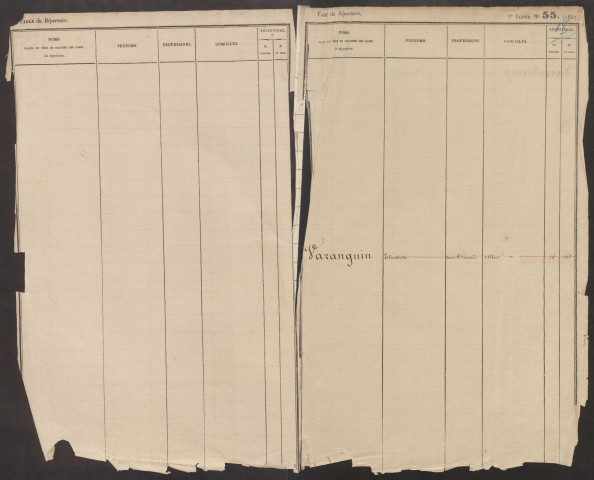 Table du répertoire des formalités, de Vailard à Zimmer, registre n° 18 (Conservation des hypothèques de Doullens)