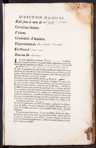 Contrôle des actes du bureau de Corbie pour la période du 10 mars 1752 au 1er avril 1753