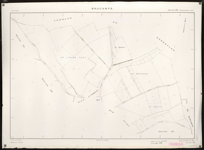 Plan du cadastre rénové - Brucamps : section ZD