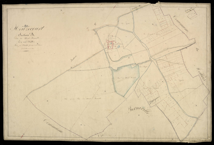 Plan du cadastre napoléonien - Hezeucourt : Mont-Renault (Le), B