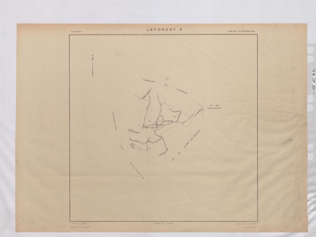 Plan du cadastre rénové - Leforest : tableau d'assemblage (TA)