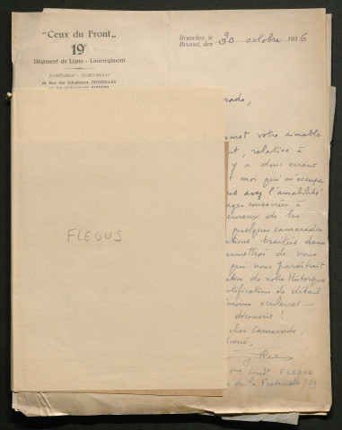 Témoignage de Flébus (Colonel - ex capitaine) et correspondance avec Jacques Péricard
