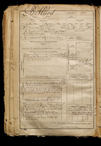 Bellard, Emile Joseph, né le 03 juillet 1872 à Ailly-le-Haut-Clocher (Somme), classe 1892, matricule n° 904, Bureau de recrutement d'Abbeville