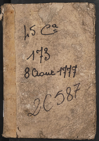 Contrôle des actes du bureau d’Amiens pour la période du 8 août 1777 au 20 janvier 1778