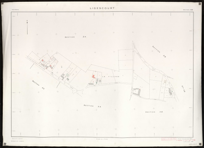 Plan du cadastre rénové - Ligescourt : section AB