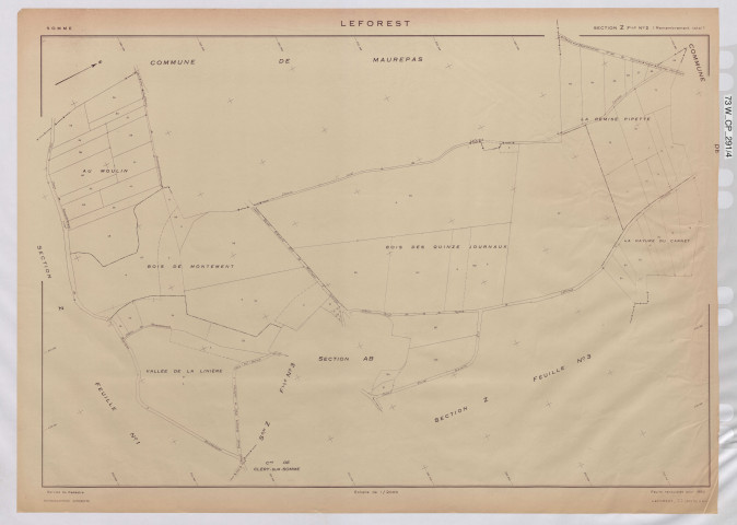 Plan du cadastre rénové - Leforest : section Z2