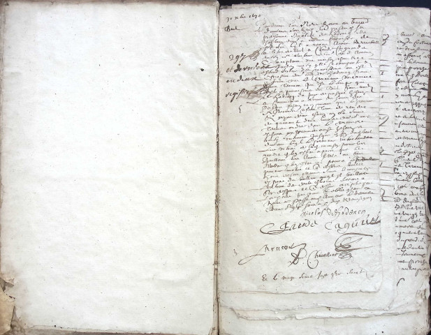 Etude de Me René Chevalier à Amiens (étude n°5). Minutes de l'année 1670