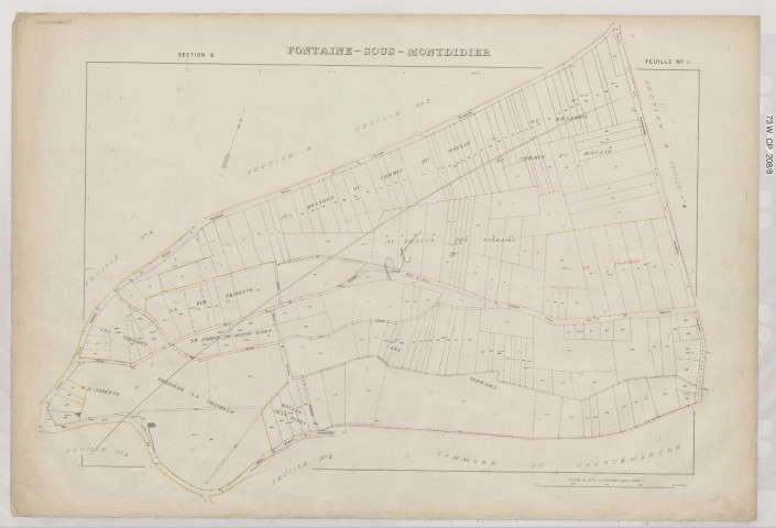 Plan du cadastre rénové - Fontaine-sous-Montdidier : section B1