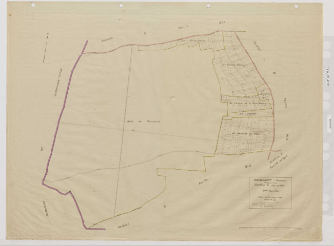 Plan du cadastre rénové - Riencourt : section C1
