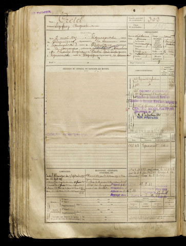 Cretel, Sigefroy Auguste, né le 02 mai 1895 à Vignacourt (Somme), classe 1915, matricule n° 302, Bureau de recrutement d'Amiens