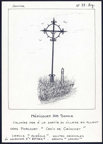 Méricourt-sur-Somme : calvaire en fer à la sortie du village - (Reproduction interdite sans autorisation - © Claude Piette)