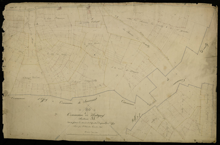 Plan du cadastre napoléonien - Martigny (Matigny) : Pâtures du chemin de Saint Quentin, Empoeuilly ; Offoy (Les), B
