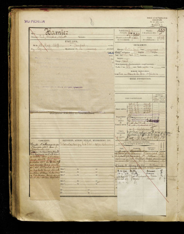 Hamiez, Paul Cléophas Octave, né le 18 mars 1897 à Candas (Somme), classe 1917, matricule n° 351, Bureau de recrutement d'Amiens