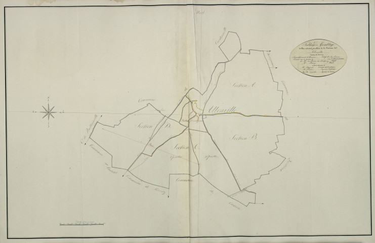 Plan du cadastre napoléonien - Allonville : tableau d'assemblage