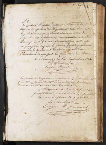 Maison de correction dite Bicêtre à Amiens. Registre d'écrou : numéros 3033 à 3468. 31 décembre 1824 - 26 avril 1831