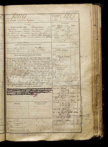 Jouy, Joseph François Eugène, né le 29 décembre 1899 à Beauquesne (Somme), classe 1919, matricule n° 1227, Bureau de recrutement d'Abbeville