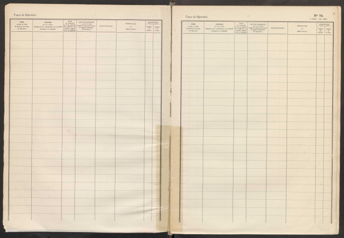 Table du répertoire des formalités, de Belval à Hibon, registre n° 44 (Conservation des hypothèques de Montdidier)