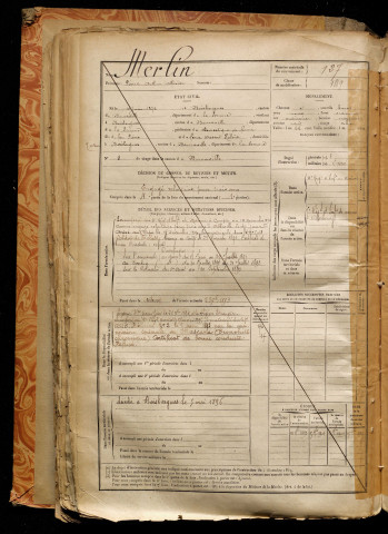 Merlin, Pierre Arthur Ollivier, né le 10 juin 1872 à Boisbergues (Somme), classe 1892, matricule n° 127, Bureau de recrutement d'Abbeville